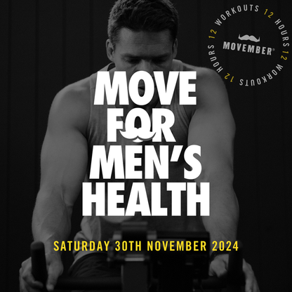 Photo of promotional flyer that says in big font: "MOVE FOR MEN'S HEALTH".